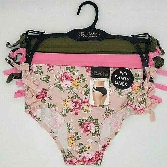 Cut Out Panties Strappy, PRIMA VALENTINA 3 Pack Side Cut Out Underwear - Picture 3 of 8